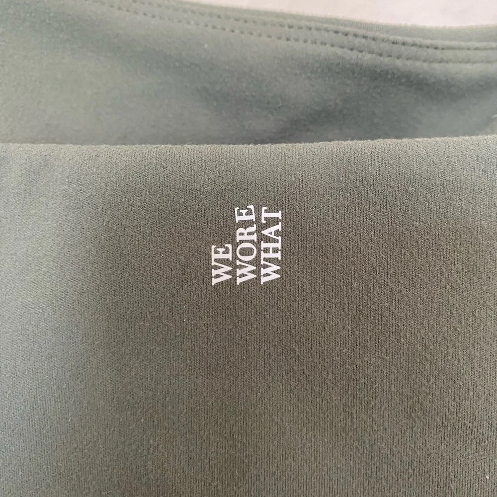 WeWoreWhat Exposed Seam Ankle Flared Activewear Jumpsuit - Army Green - Large - Picture 6 of 8